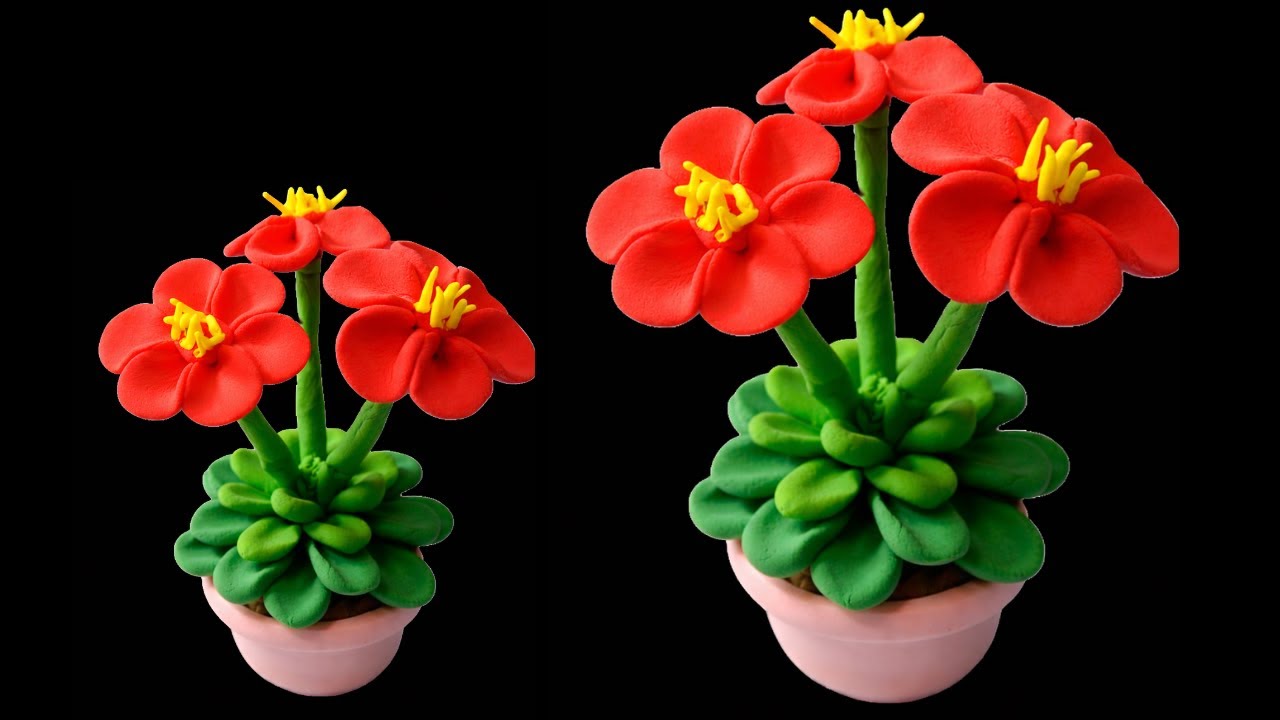 Easy Clay Flower Making 🌼 | DIY Flower Pot Craft | Satisfying Clay Art