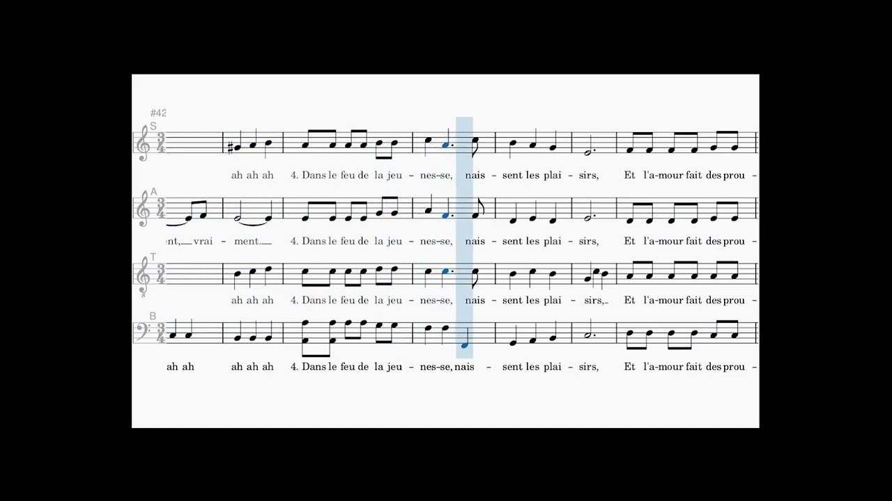 La Tendresse, SATB, musique H. Giraud, harmonisation M. de Terwangne