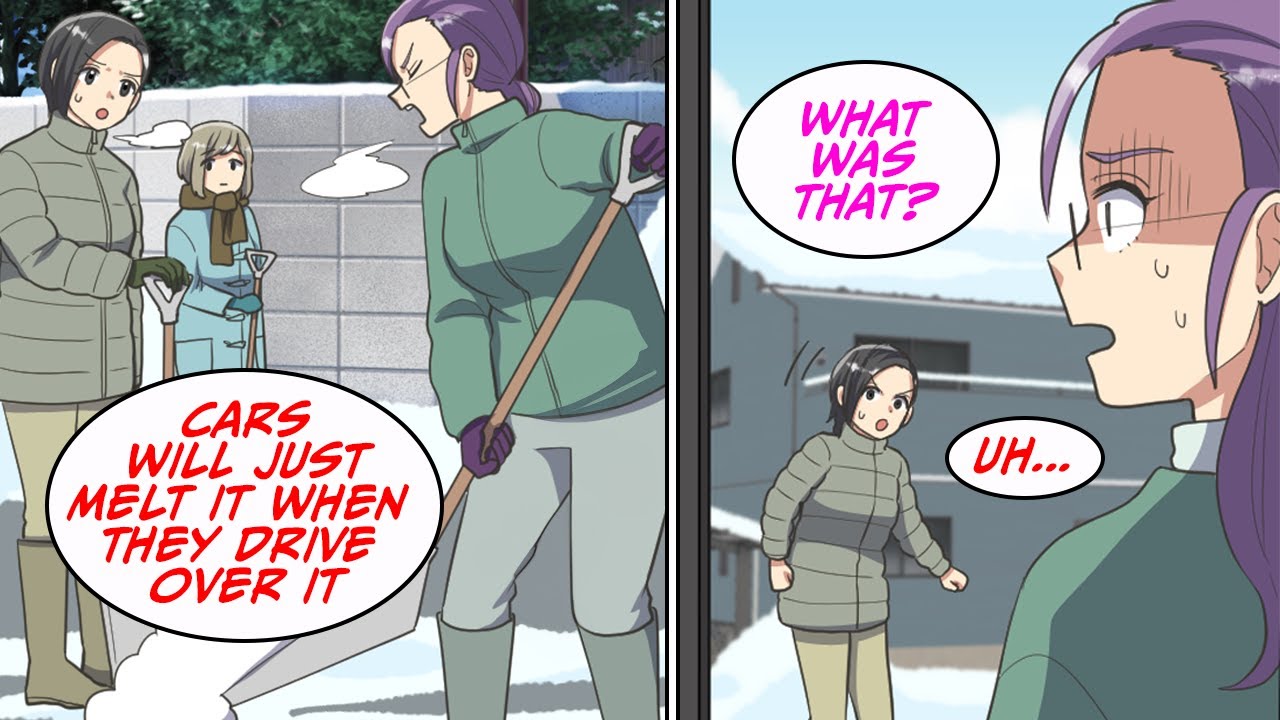 Rude neighbor dumps snow in the road for convenience [Manga Dub]