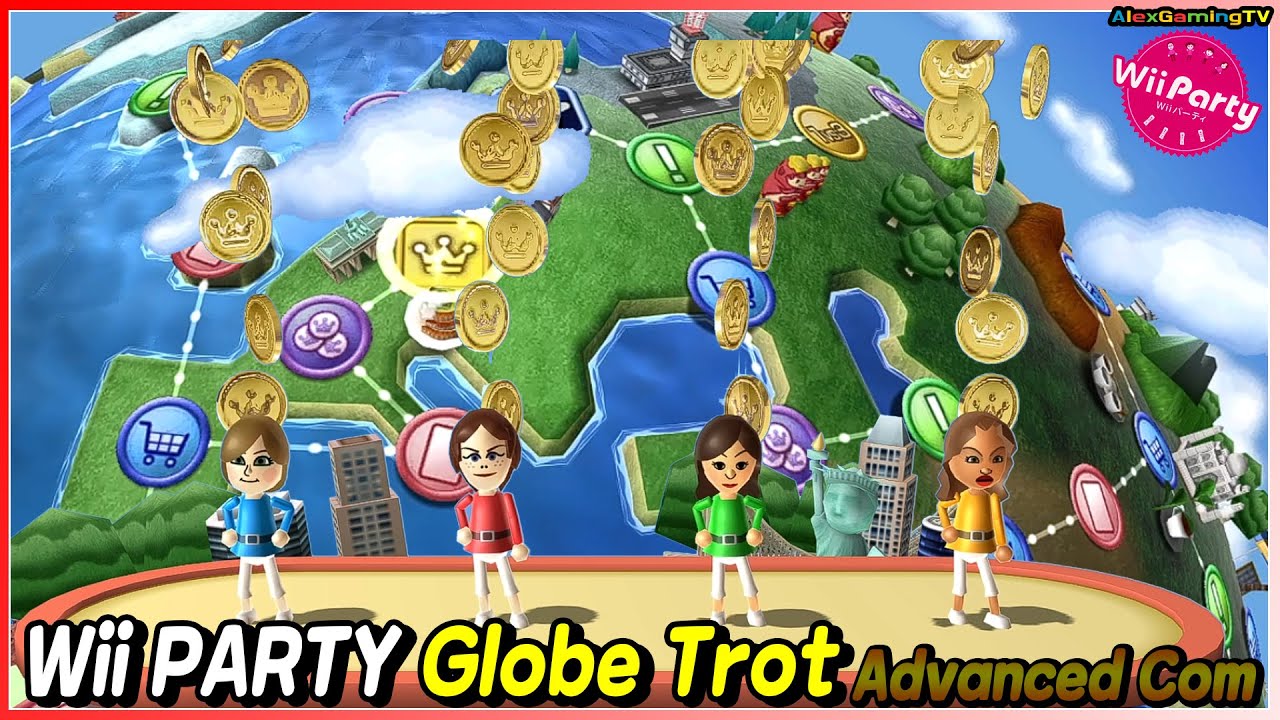 Wii Party - Globe Trot 4 Girl (Advanced com, Renata vs Giovanna vs Fumiko vs Naomi) | AlexGamingTV