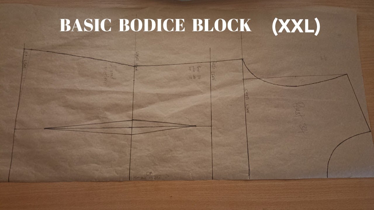 How to draft a Basic Bodice Pattern for (XXL or Plus size)
