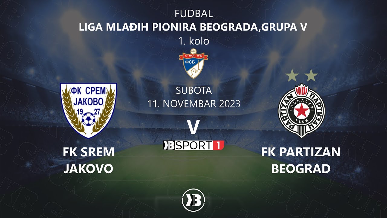Mlađi pioniri: FK Srem (Jakovo) - FK Partizan (Beograd) | 11.11.2023