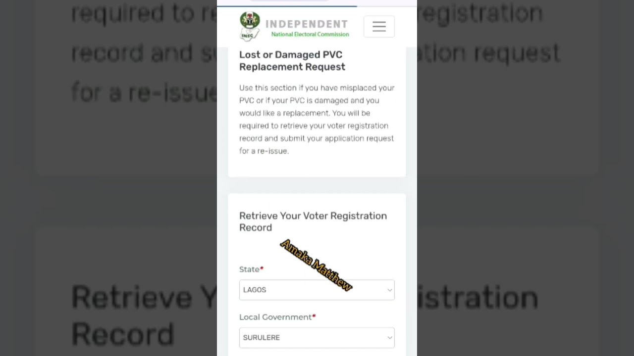 APPLY FOR YOUR LOST / DAMAGED VOTER'S CARD - PV / PVC REGISTRATION #election #inecnigeria #pvc