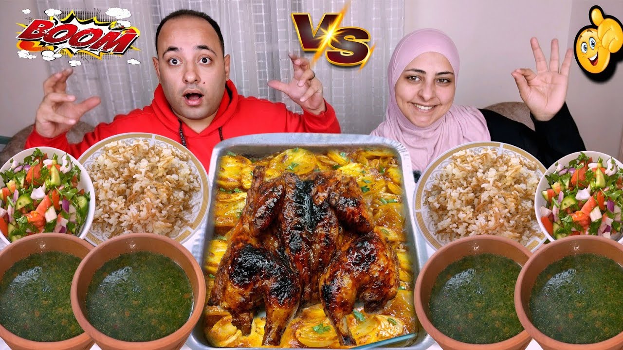 تحدى الكبير يكسب💪أكبر صانيه فراخ بالبطاطس مع طواجن ملوخيه بالتقليه(حماس للنهايه)