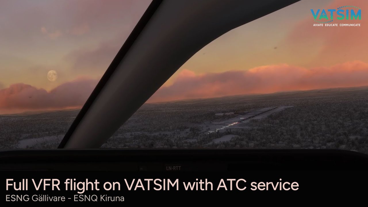Full VFR flight G&auml;llivare - Kiruna (ESNG-ESNQ) on VATSIM