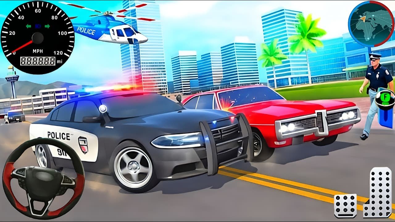Police Car Chase Simulator 3D Game - Real Cop Cars Driving Simulator 2025 - Android GamePlay