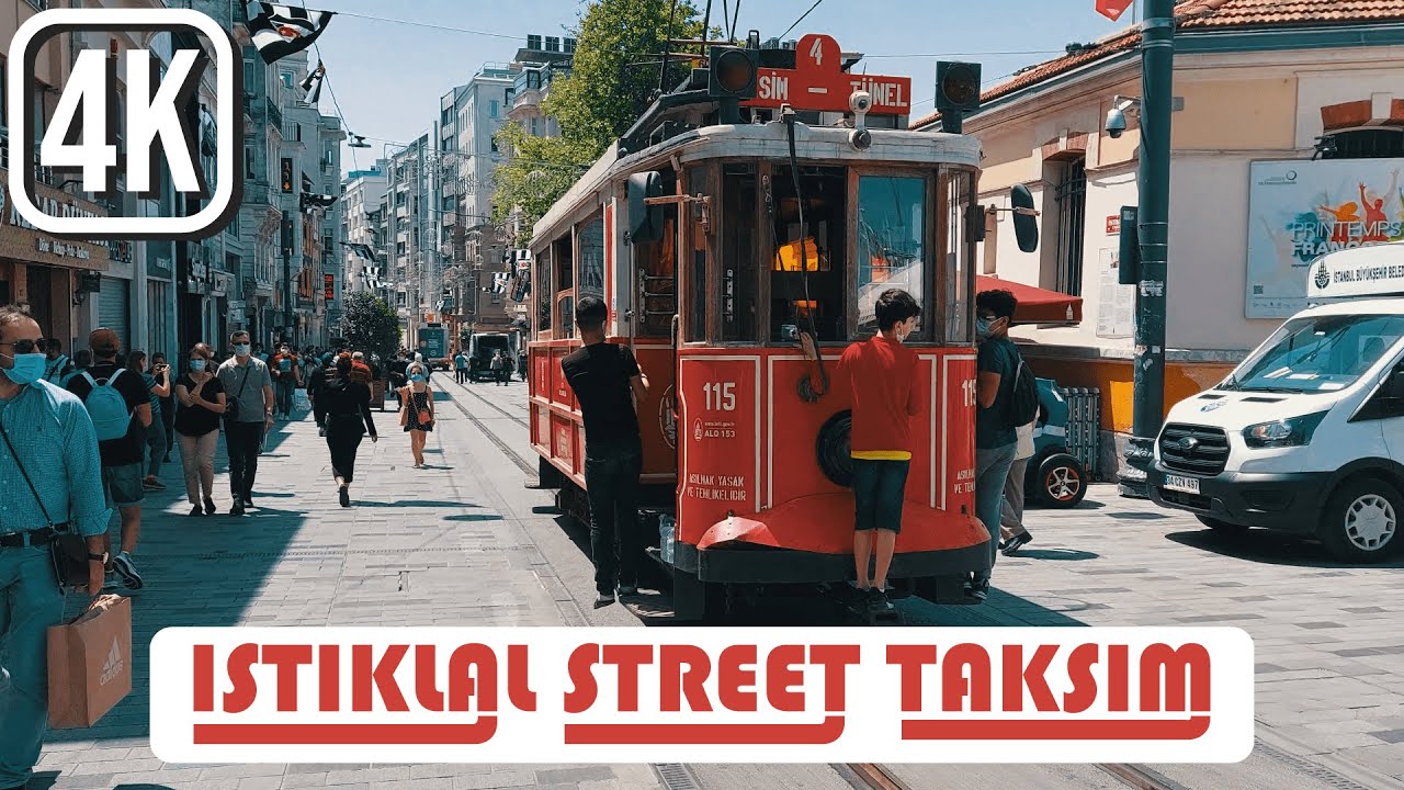 ISTIKLAL STREET TOUR 4K | Walking in Istanbul | Turkey travel guide 2021