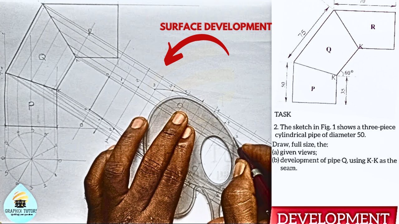 How I Developed A Three Piece Cylindrical Pipe In Lateral Development Of Surface.