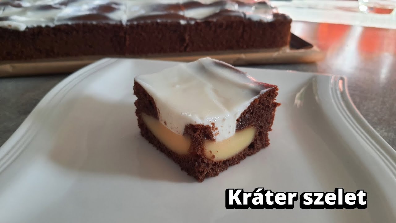 Kráter szelet 🌋🍰 Pudingos-tejfölös süti