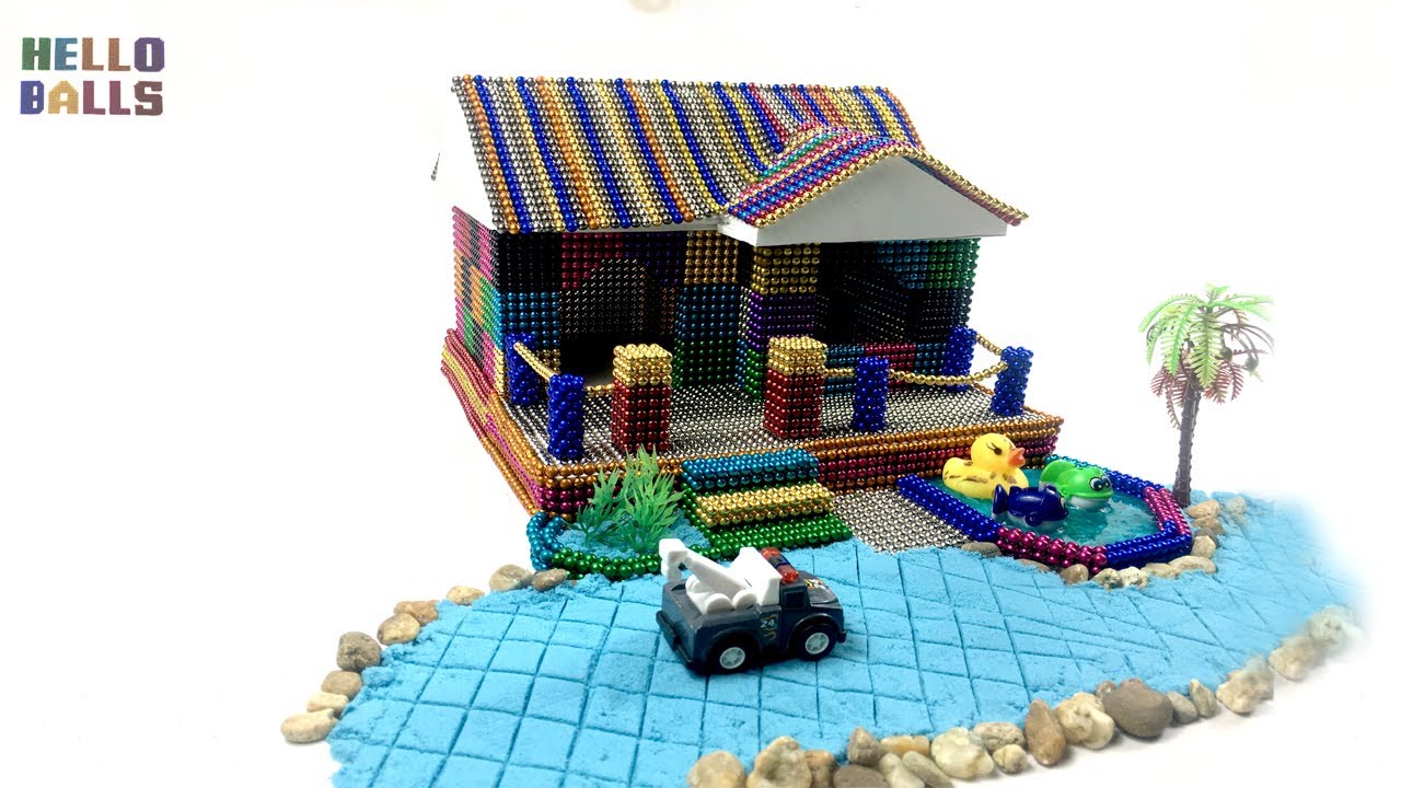 How To Build House Has A Aquarium With Magnetic Balls And Slime, Kinetic Sand Satisfaction 100%