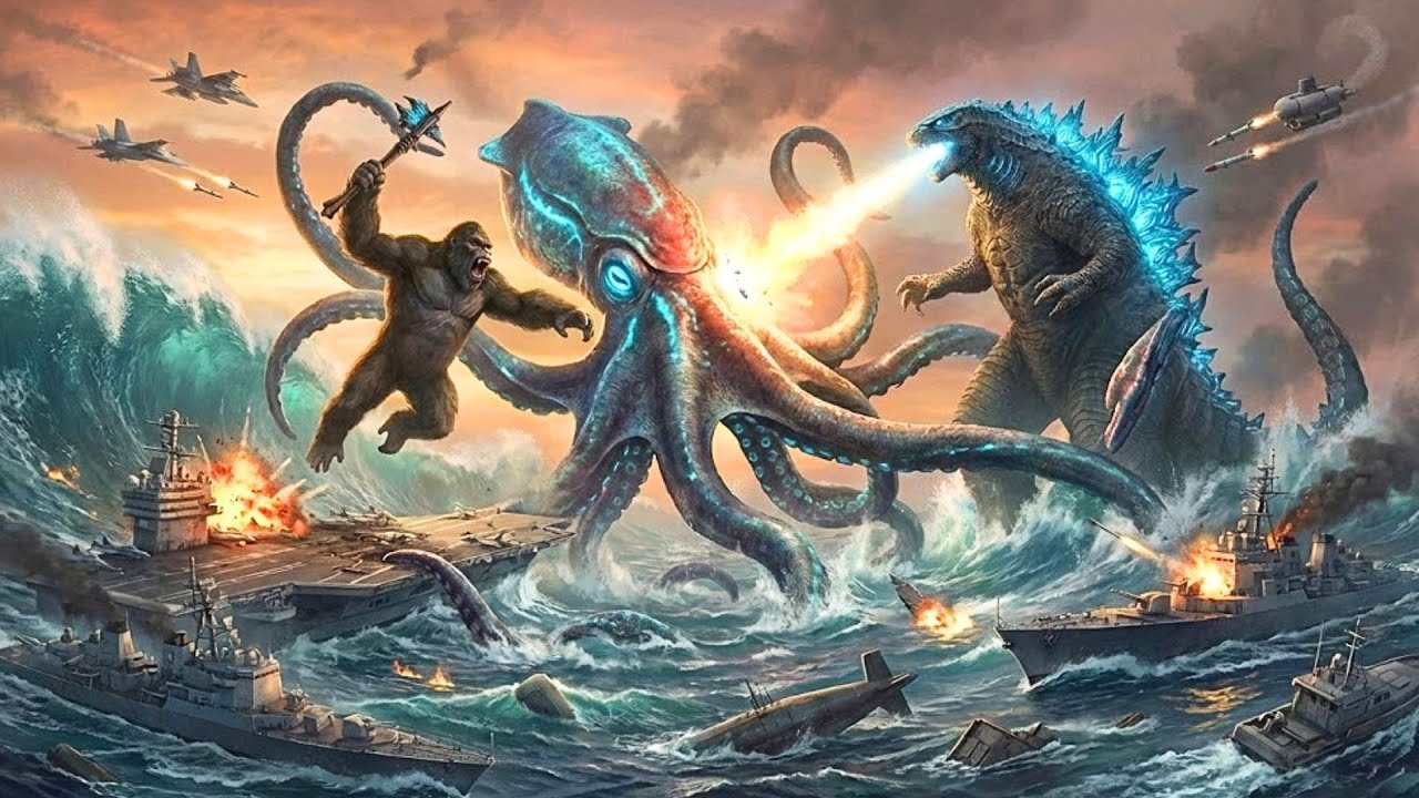King Kong and Godzilla vs. The Abyssal Kraken: Nuclear Submarine Attack in the Mariana Trench