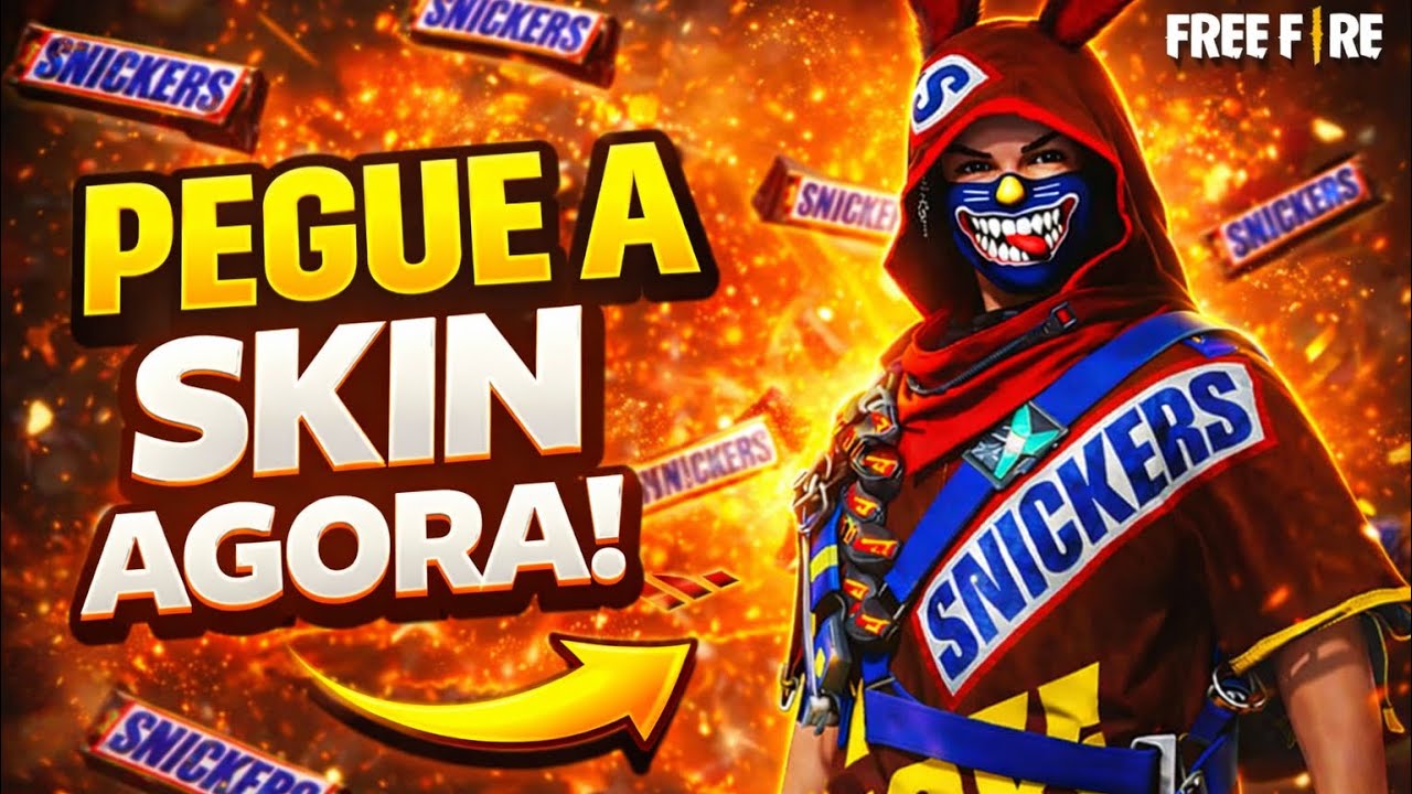 PASSO A PASSO DE COMO PEGAR E RESGATAR O CODIGUIN SNICKERS NO FREE FIRE ! MOSTREI TUDO !