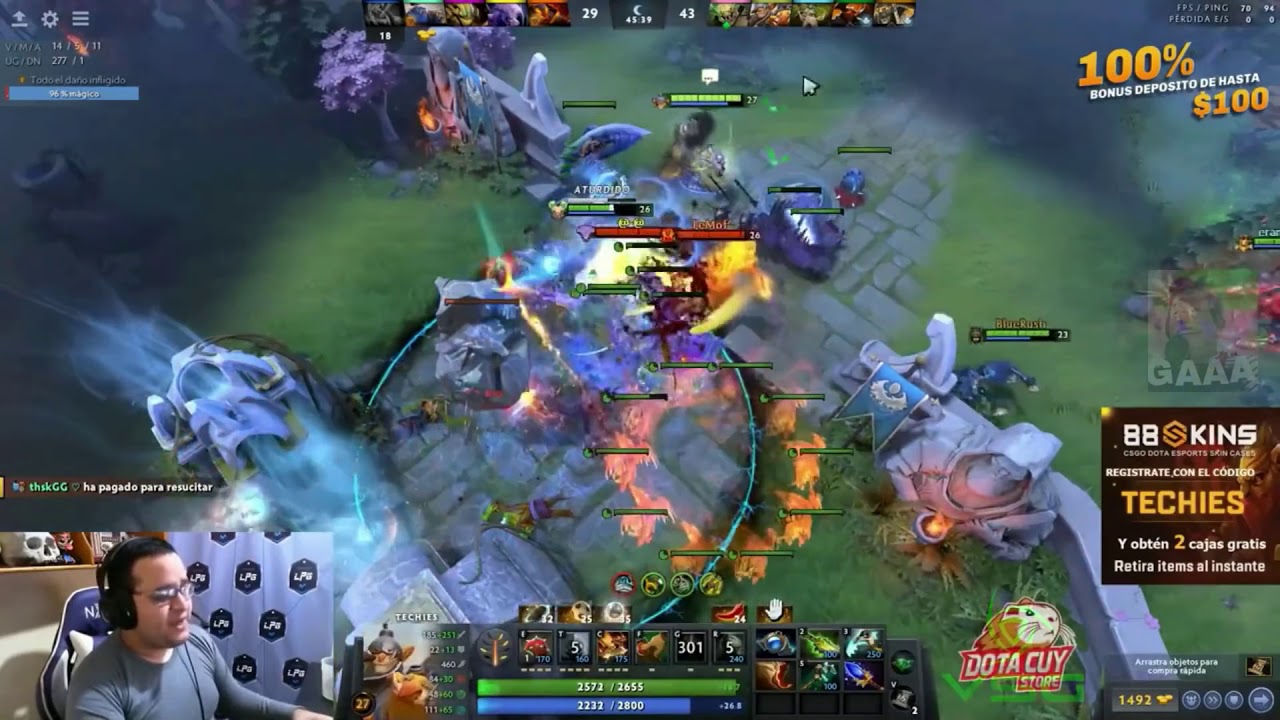 &iexcl;&iexcl;PARTIDA PICANTE!! TECHISOR SE ENFRENTA A UN EMBER SPIRIT MID MEDIA INMORTAL || TECHIES SENIOR 2.0
