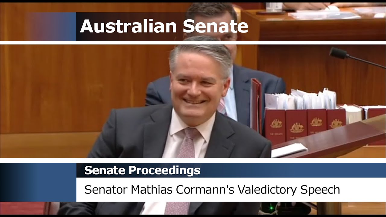Senate Proceedings - Senator the Hon Mathias Cormann's Valedictory Speech