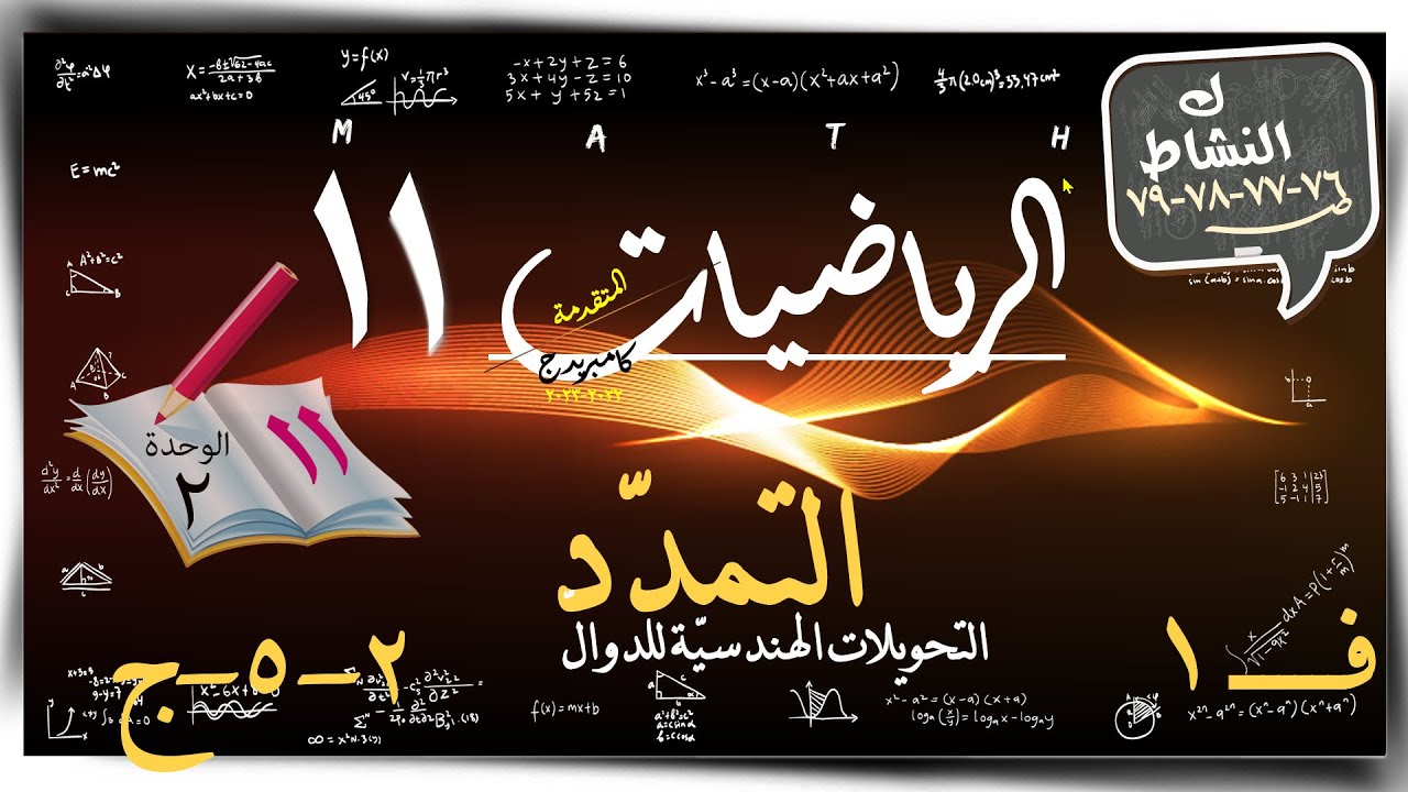 14) التمدد 2-5-ج ☀ تمارين كتاب النشاط ☀ رياضيات متقدمة ☀ الصف الحادي عشر ☀ ف1