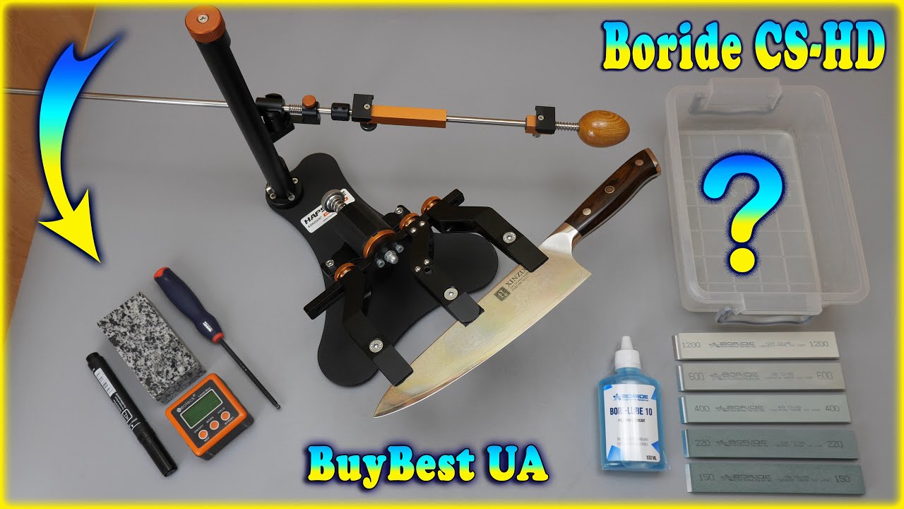 Комплект каменів Boride серії CS-HD ◼ Заточка ножа Xinzuo VG-10 (10cr15comov) на точилці Hapstone R2