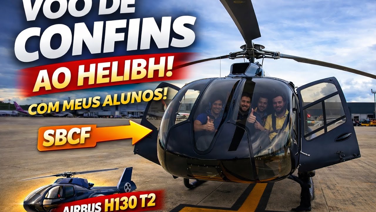 Voo de Confins para o Helibh com passageiros e fonia! Meus alunos voando comigo! 