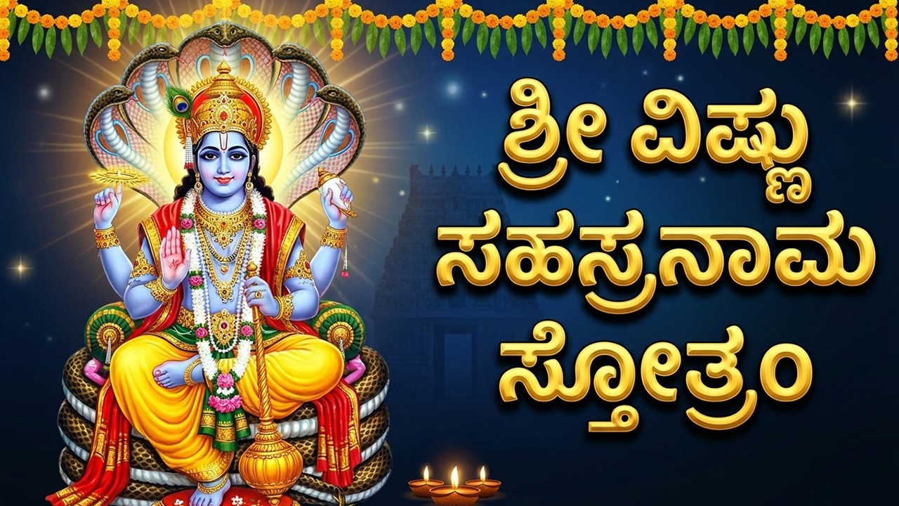 ಶ್ರೀ ವಿಷ್ಣುಸಹಸ್ರನಾಮ | Sri Vishnu Sahasranamam With Kannada Lyrics | 1000 Names of Sri Vishnu