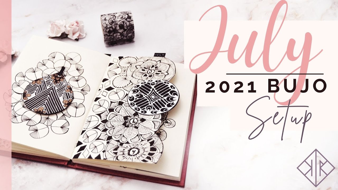 JULY 2021 Bullet Journal Setup | Mandalas, Zentangles & INKcreations | Studio Karah