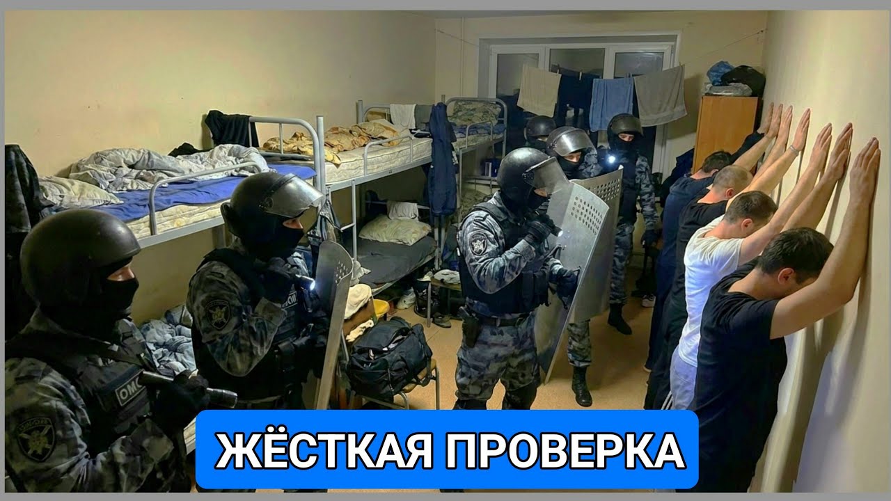 Мигранты не смогли сказать ни слова по-русски, увидев ранним утром бойцов ОМОН