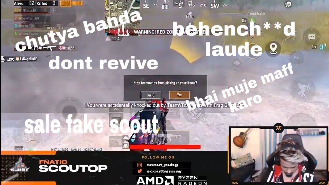 Scout playing with random | random teammate knock scout with granade and funny commentry😂