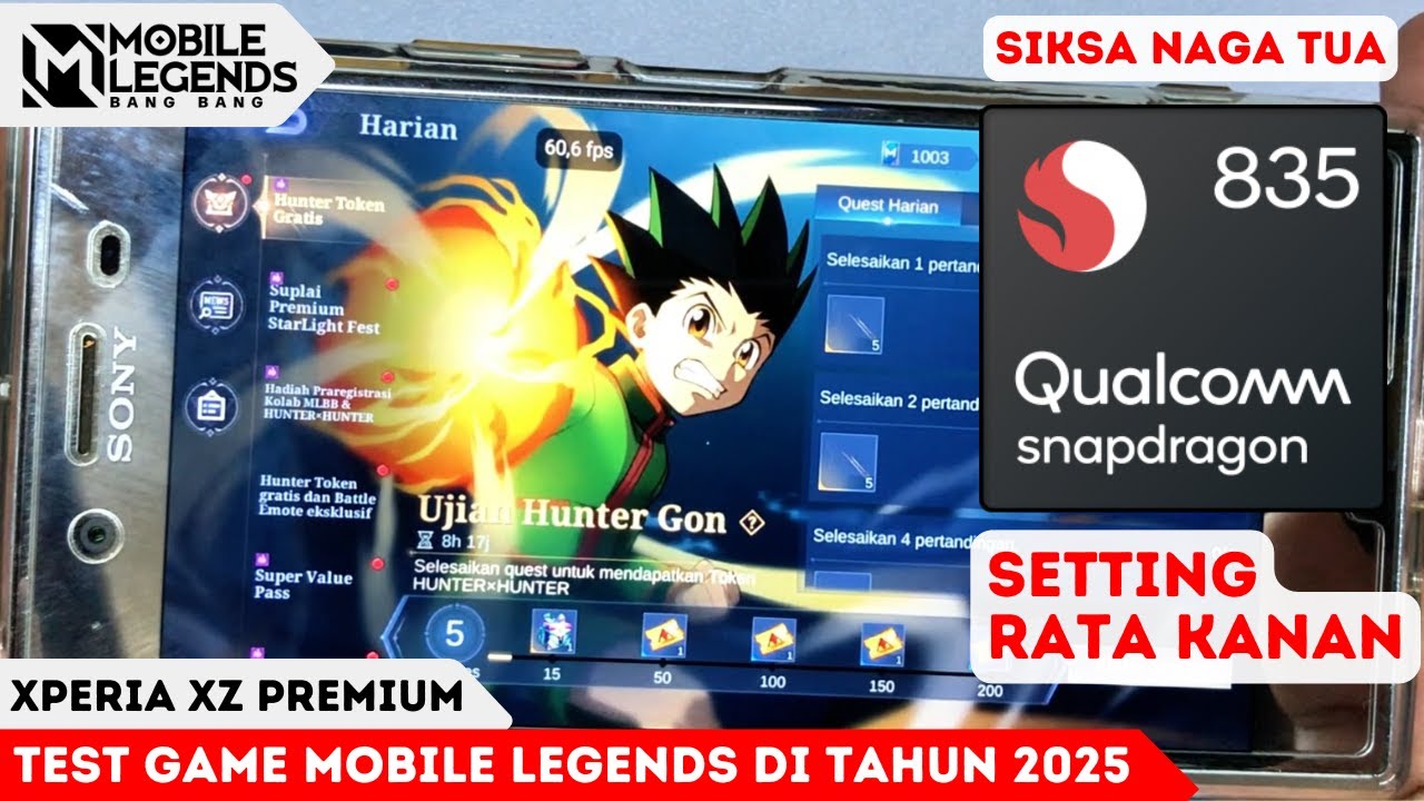 SONY XPERIA XZ PREMIUM TEST  MOBILE LEGENDS  / TEST GAME MOBILE LEGENDS XPERAI XZ PREMIUM DI 2025