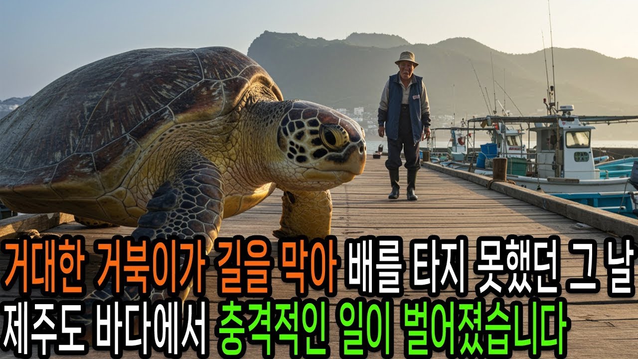 거대한 바다거북가 길을 막아 배를 타지 않았던 어부, 그 날 충격적인 일이..