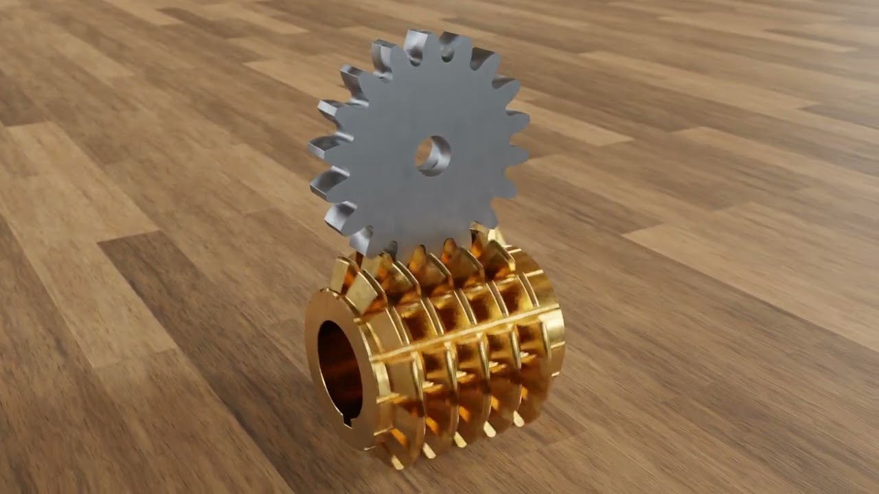 Zahnrad W&auml;lzfr&auml;sen Animation