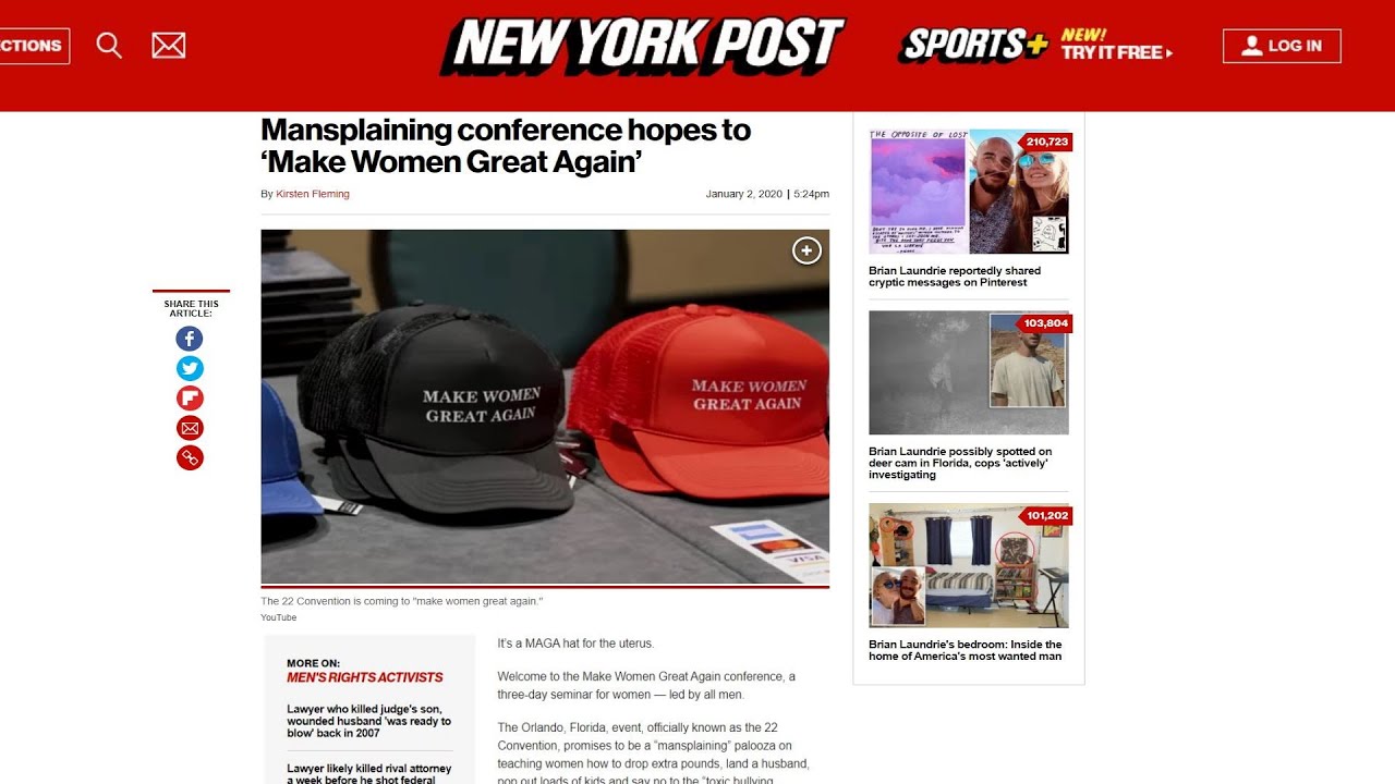 Конференция по мэнсплейнингу надеется «сделать женщин снова великими» — The New York Post | Трейл...