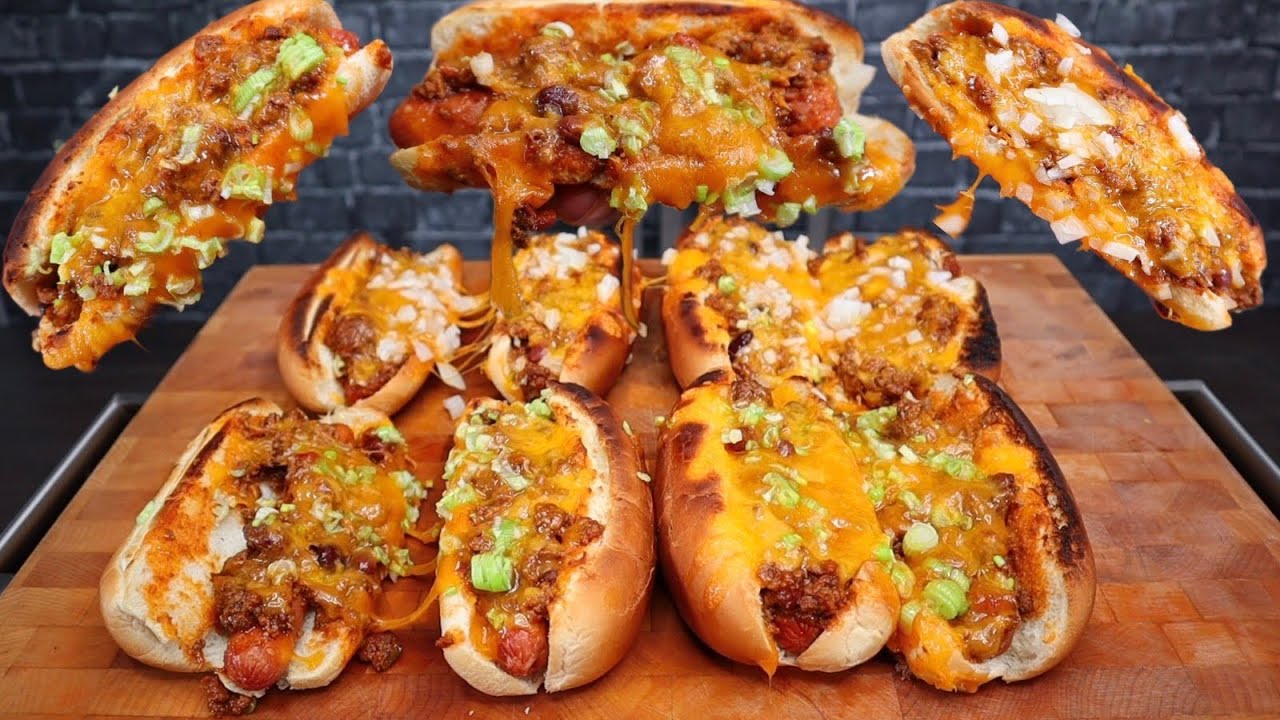 ASMR MUKBANG CHILI CHEESE DOGS