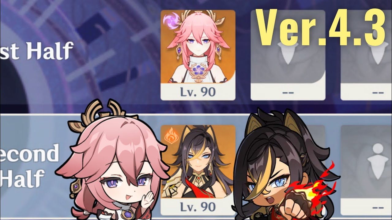 【原神】Ver.4.3 八重神子＆ディシアの両単騎で螺旋12層 ☆9クリア / Ver.4.3 Spiral Abyss Floor 12 YaeMiko ＆ Dehya Solo