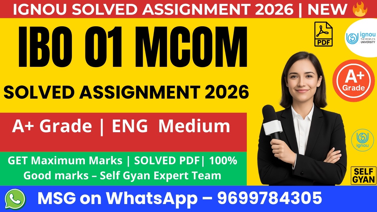 IBO 01 Solved Assignment 2026 in English | MCom IGNOU Download | Ready-to-Submit Answers 📘