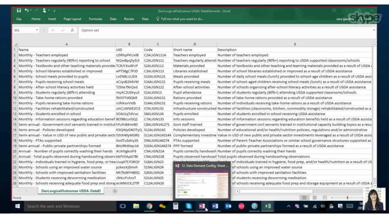 DHIS2 Assignment: Data Element Config Sheet