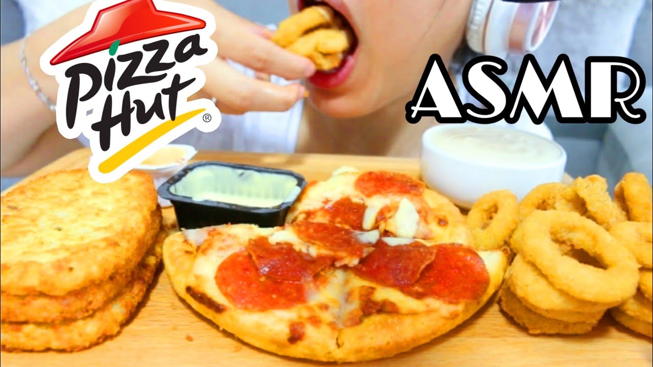 ASMR PIZZA HUT Cheesy Pepperoni Pizza + Onion Ring + Hash Brown Mukbang Eating Sounds | TWILIGHT