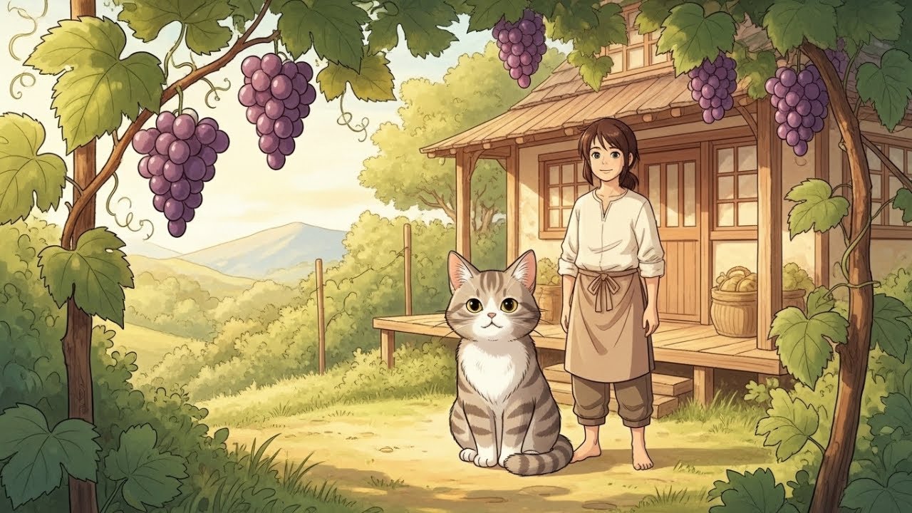 Cozy Garden Sounds 🍇 Bamboo Grape Trellis & Watermelon Jelly | Ghibli Wonderland