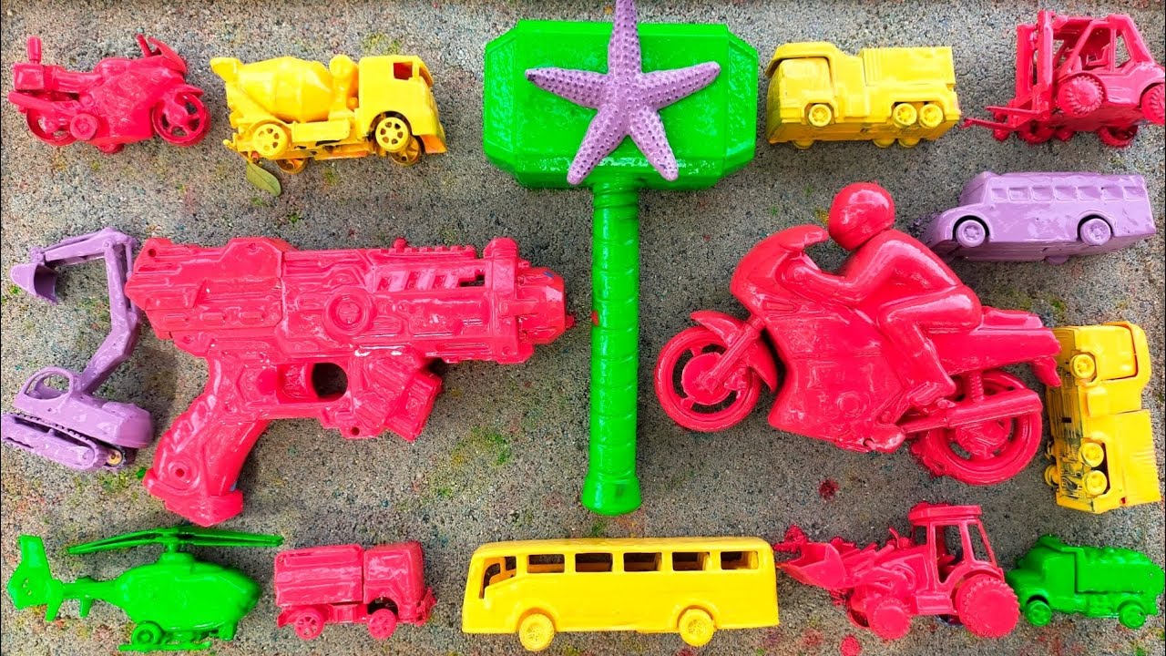 Membersihkan mainan,tembakanbuldoser mobil balap motor balap xcavator trukdume mobil monster palutor