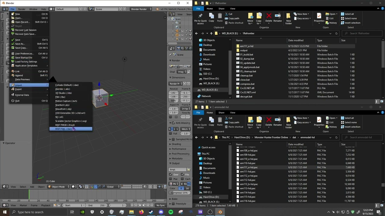 import mhf models to blender