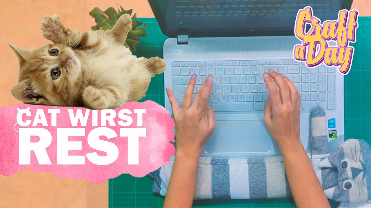 How to make a DIY Cat Wrist Rest for long time Keyboard users | Craft a Day