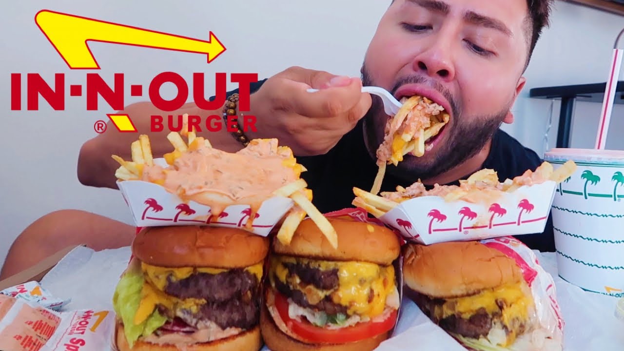 IN-N-OUT ANIMAL STYLE FRIES + 3 DOUBLE DOUBLE MUKBANG