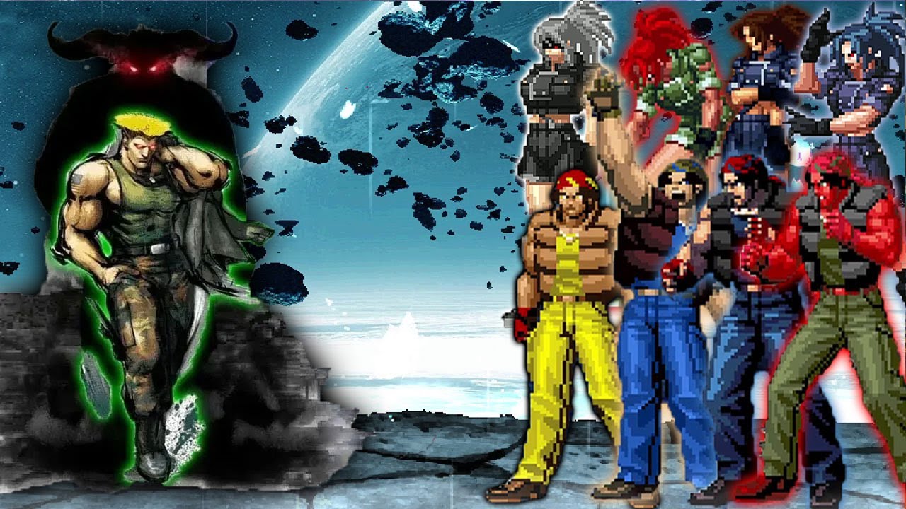 [KOF Mugen] Guile L Vs Ralf Jones, Leona Heidern Team