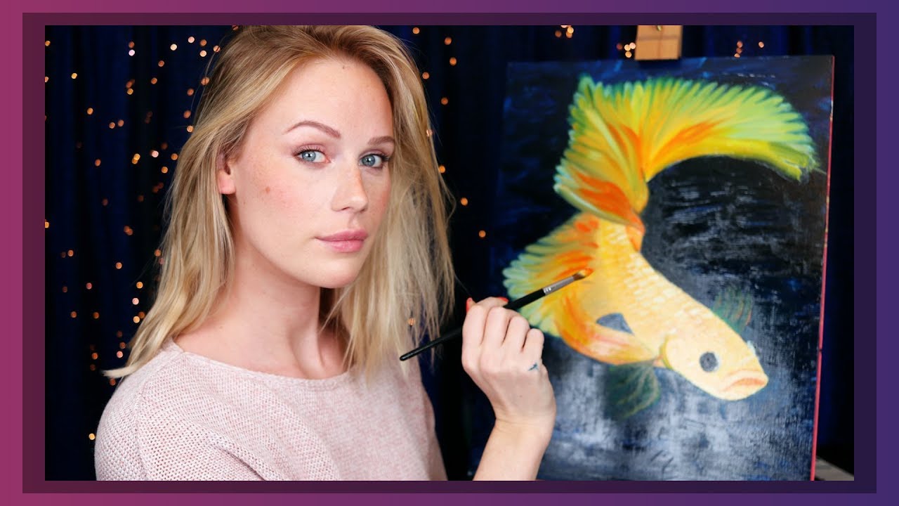 ASMR 'Isabel Ross' 🎨 Painting a Colorful Fish for Relaxation (part one)