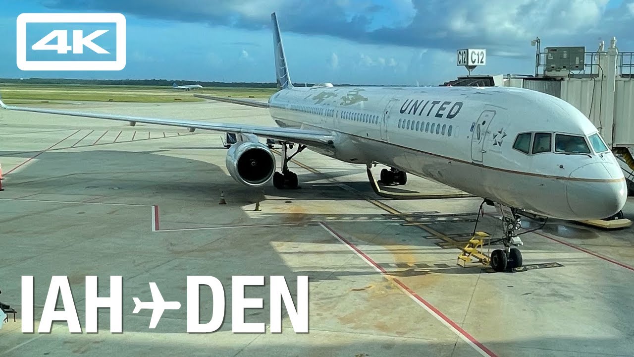 United Airlines [First Class] Boeing 757-300, Houston IAH to Denver DEN Flight Report, 4K