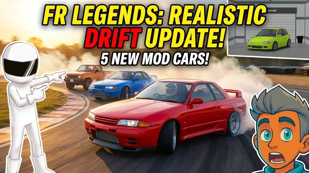 FR Legends Mod Truck, Nissan Skyline & 3 More Cars | New Update + Realistic Drift Physics🔥