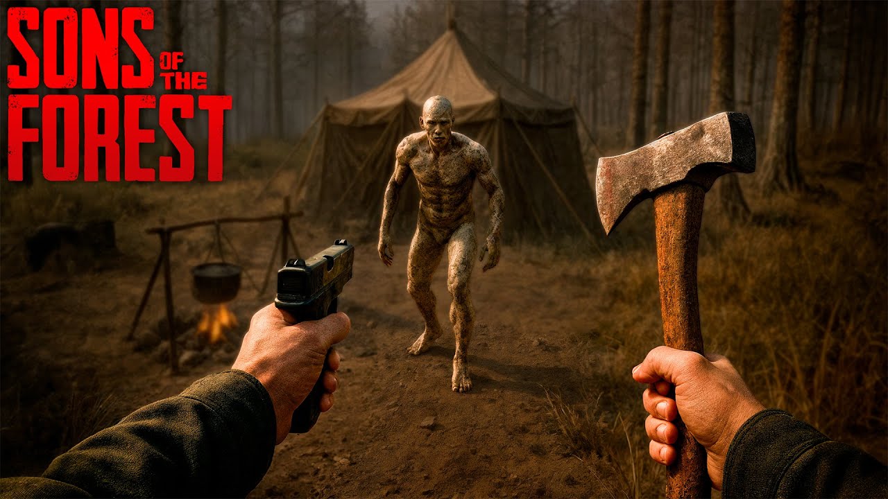 DIA 03 | ATAQUE AO ACAMPAMENTO INIMIGO, CONSEGUIMOS UMA ARMA! - Sons Of The Forest