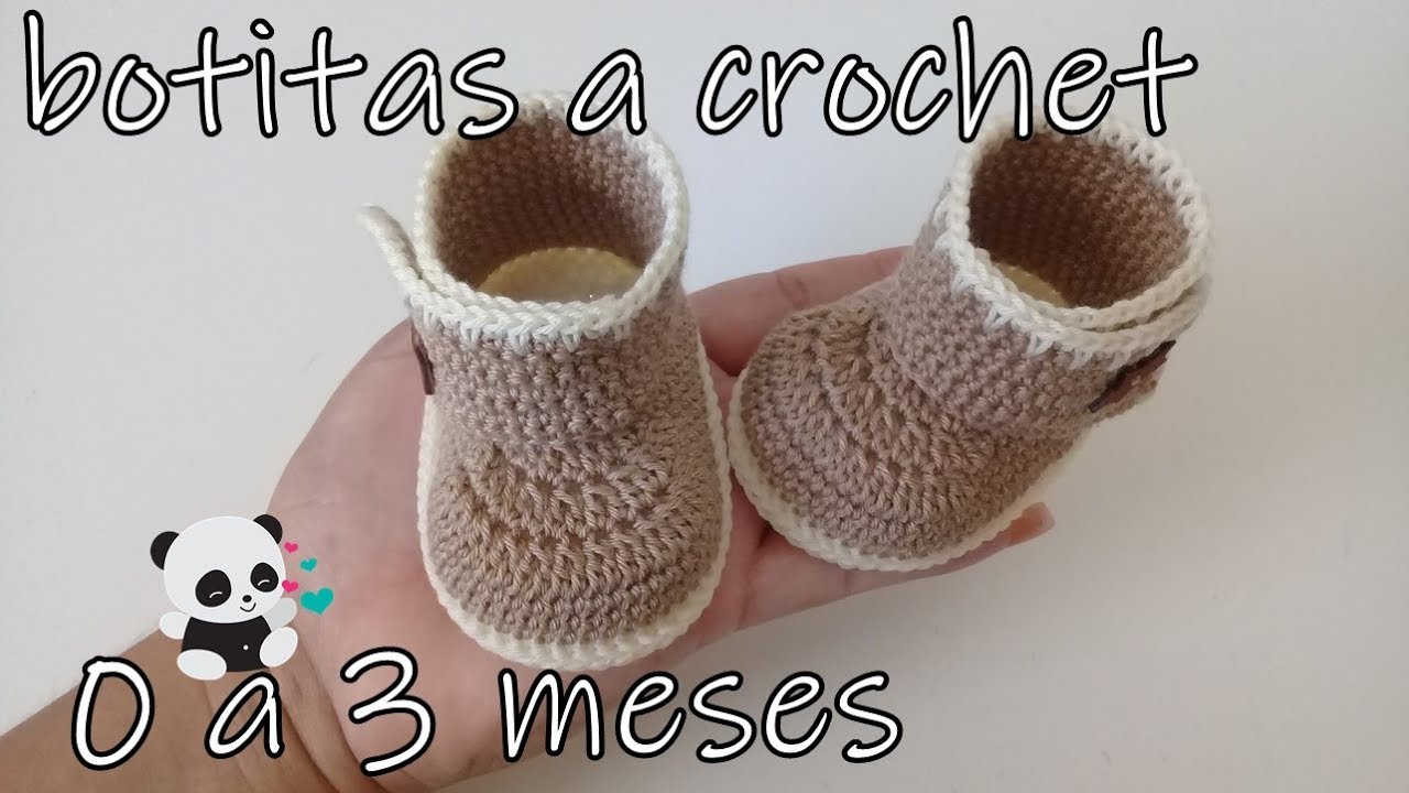 Tutorial botas de bebe a crochet  -0 a 3 meses