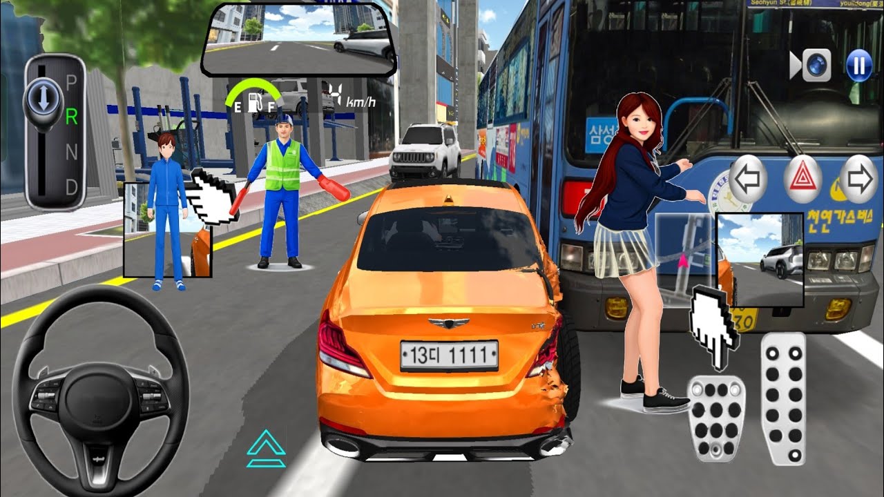 Orange Mercedes Bus Accident Auto Repair Shop 3D Driving Class Game 2026 - Android iOS Gameplay