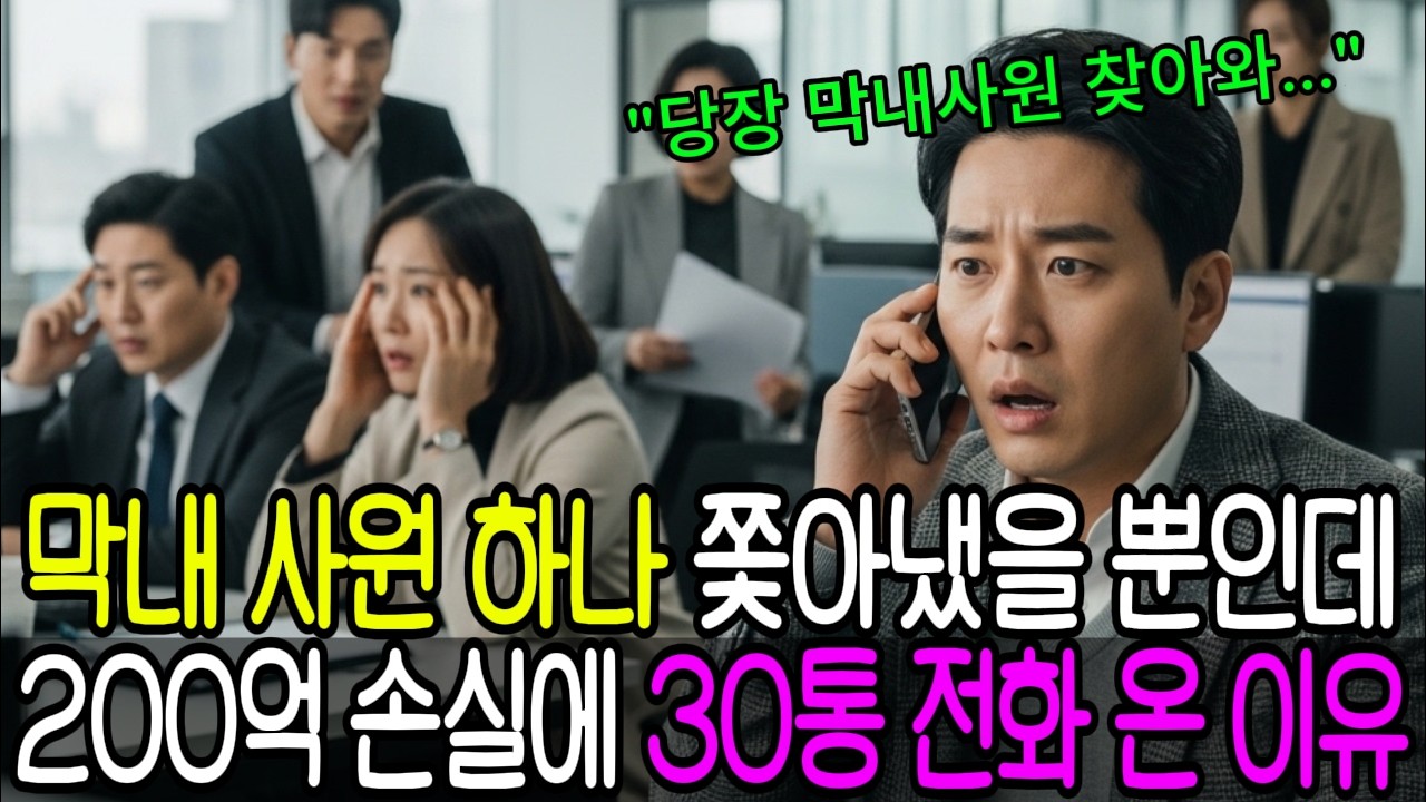막내사원 쫓아낸 팀장, 200억 손실과 30통 전화 온 진짜 이유 l인생사연l인생이야기l시니어사연l