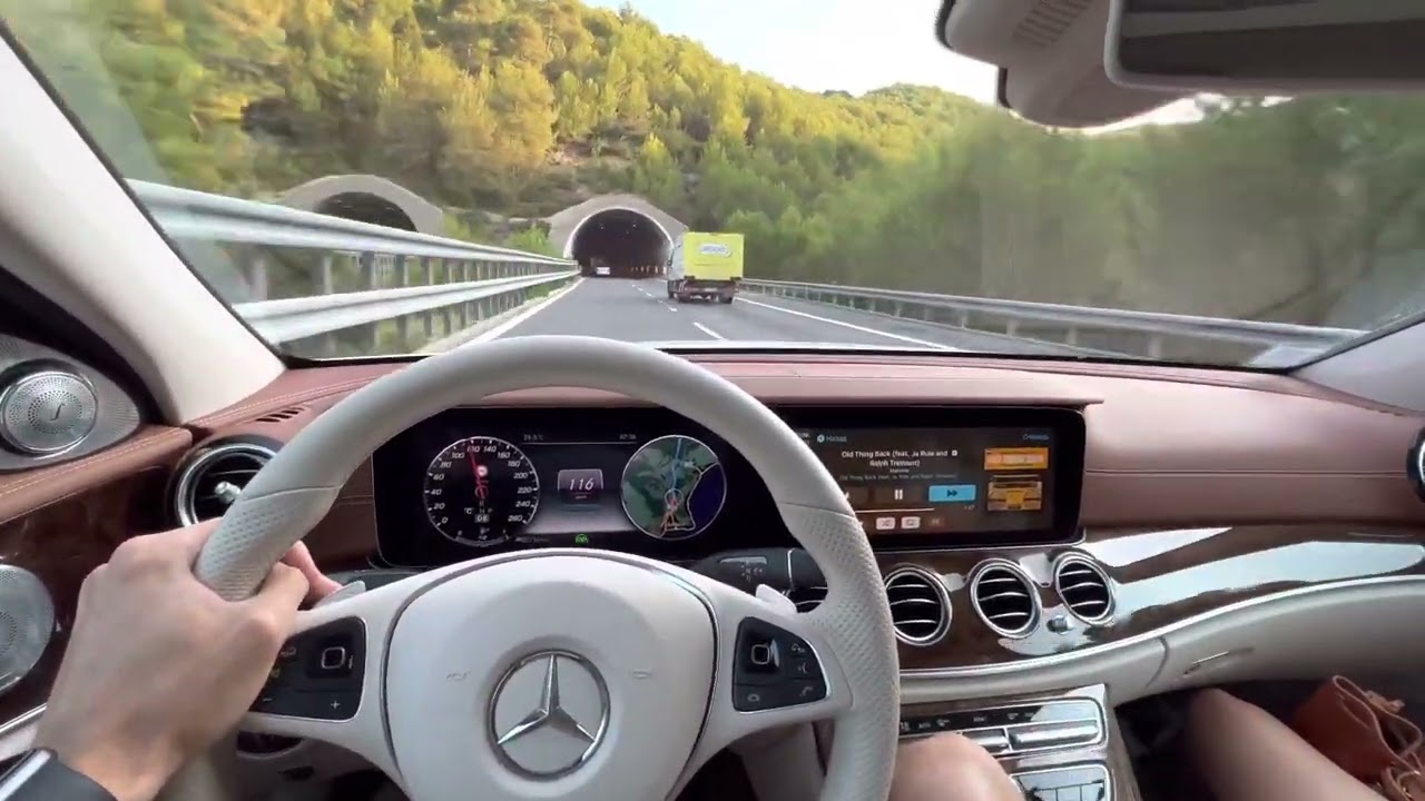 Road from Nice to Milano and back. Listening music on Burmester High End. W213 E class.