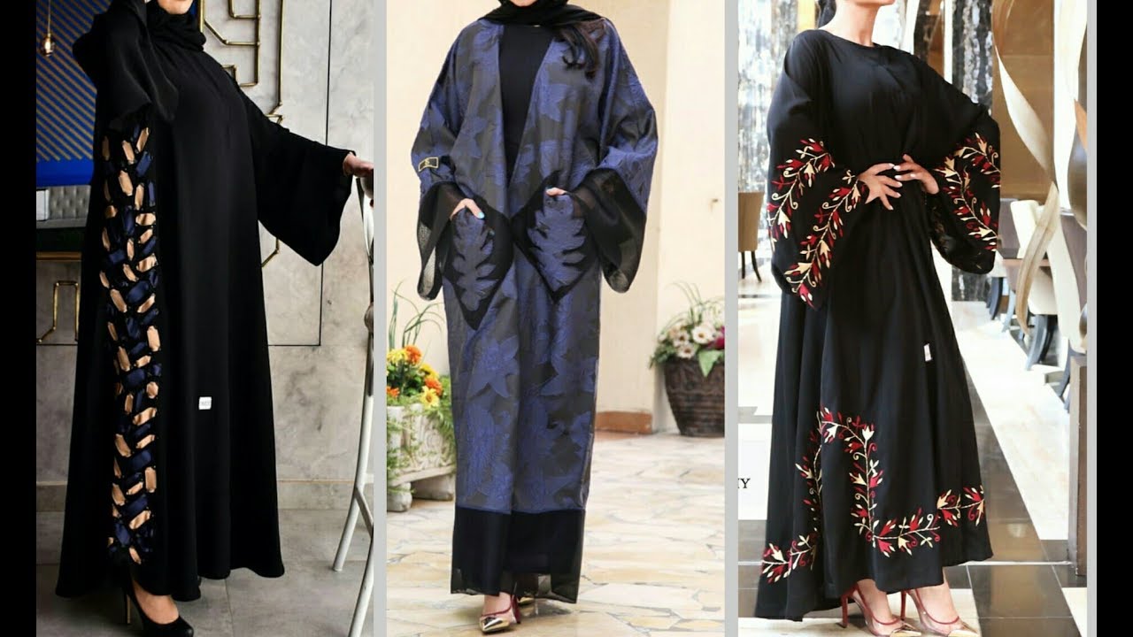 عبايات سعودية سوداء2019      عبايات سعودية جديدة    new abaya designs