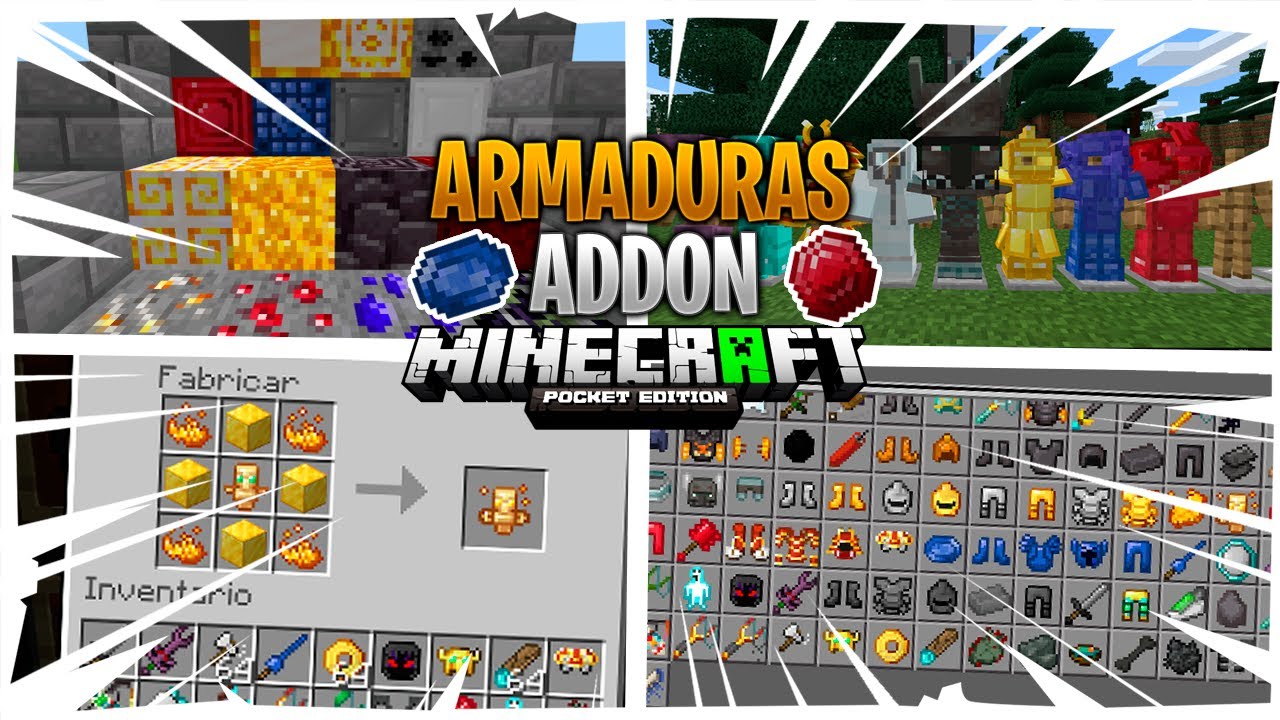 ✅ El MEJOR MOD (ADDON) DE ARMADURAS para MINECRAFT PE 1.16 - 1.16.100 - 1.16.200 | ARMORS AND EXTRA